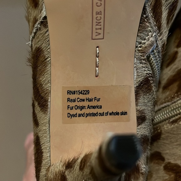 VINCE CAMUTO Ambind Bootie Calf Hair Animal Print Brown- Size 8.5 - Picture 10 of 14
